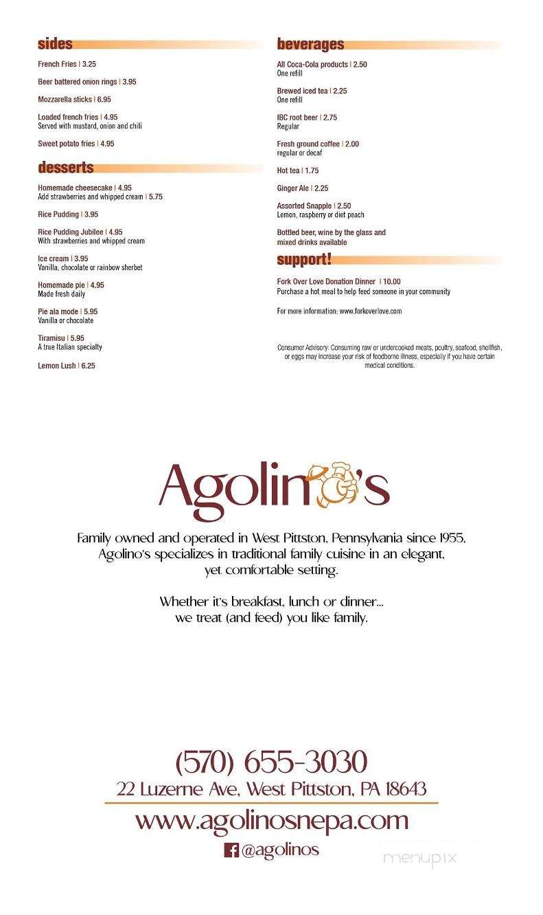 Agolino's Char Grill Restaurant - West Pittston, PA menu_pic