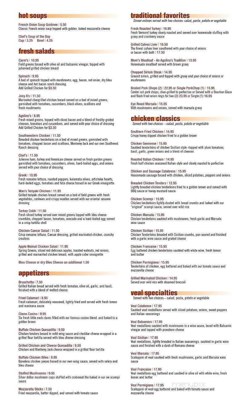 Agolino's Char Grill Restaurant - West Pittston, PA menu_pic