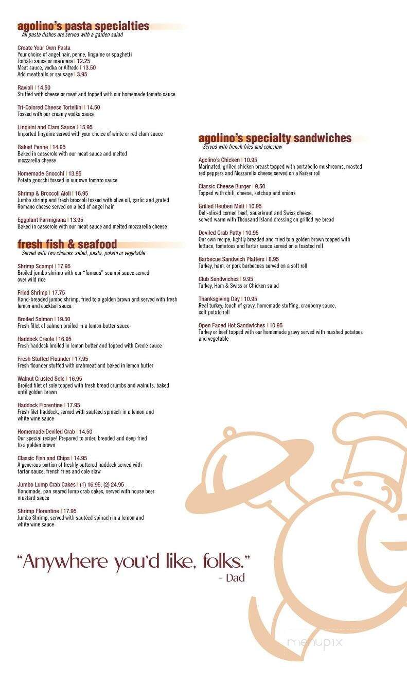 Agolino's Char Grill Restaurant - West Pittston, PA menu_pic
