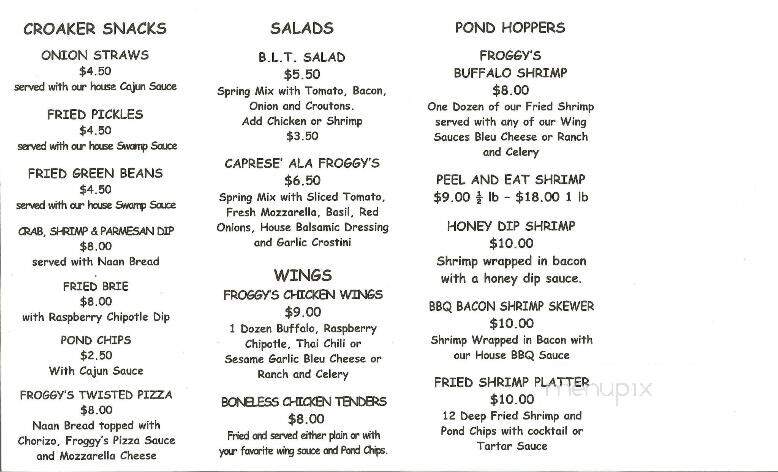 Froggy's - St James City, FL menu_pic