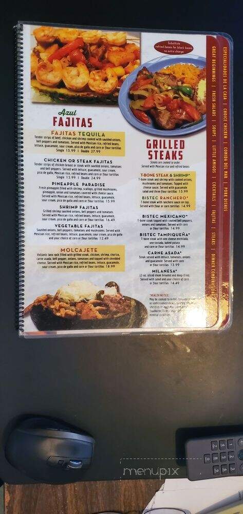Azul Tequila Bar & Grill - St Joseph, MI menu_pic