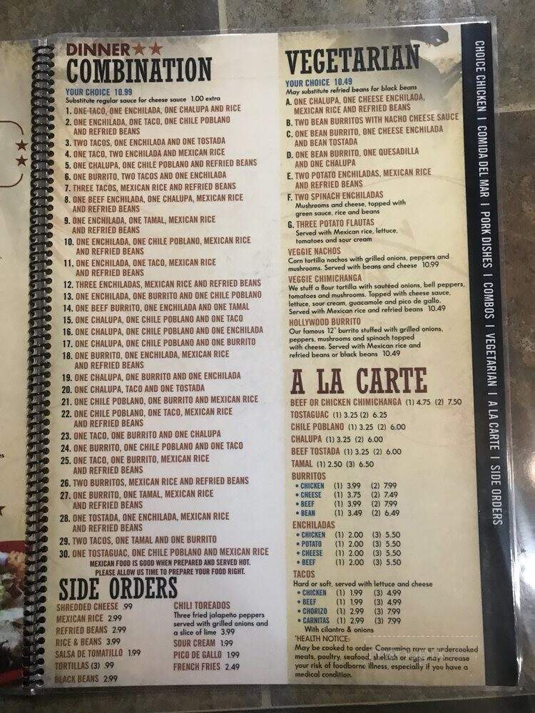 Azul Tequila Bar & Grill - St Joseph, MI menu_pic