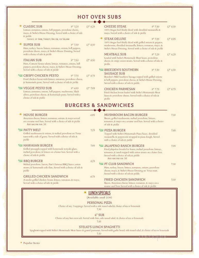 Pizza Time - Bennettsville, SC menu_pic