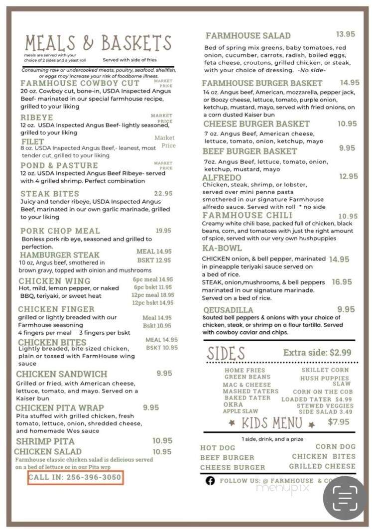 Farmhouse - Lineville, AL menu_pic