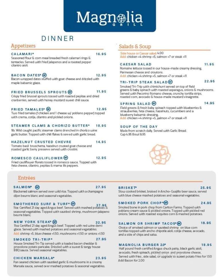 Magnolia Grill - Silverton, OR menu_pic