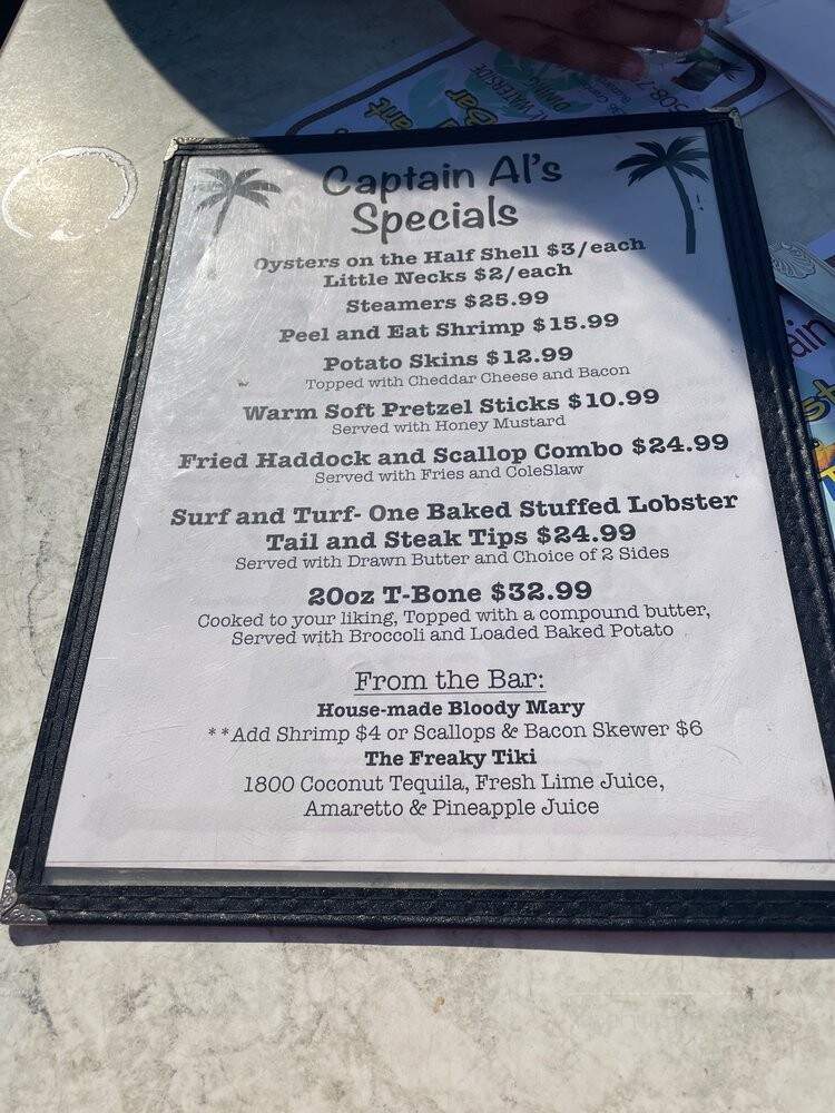 Captain Al's Restaurant & Tiki Bar - Wareham, MA menu_pic