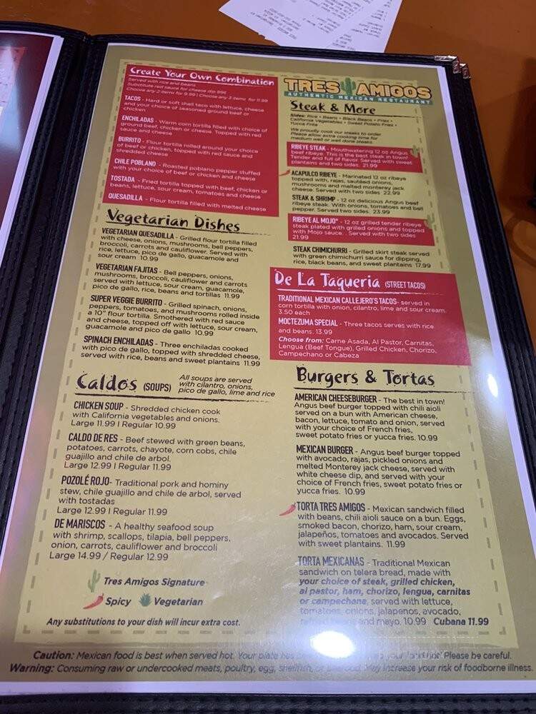 Tres Amigos - Georgetown, KY menu_pic