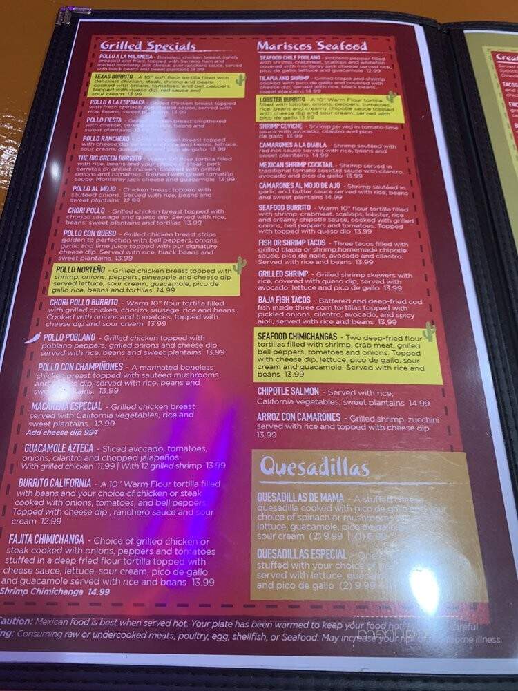 Tres Amigos - Georgetown, KY menu_pic