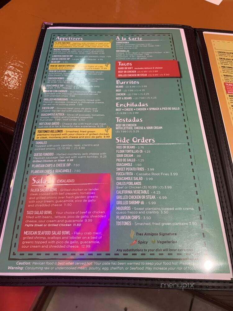 Tres Amigos - Georgetown, KY menu_pic