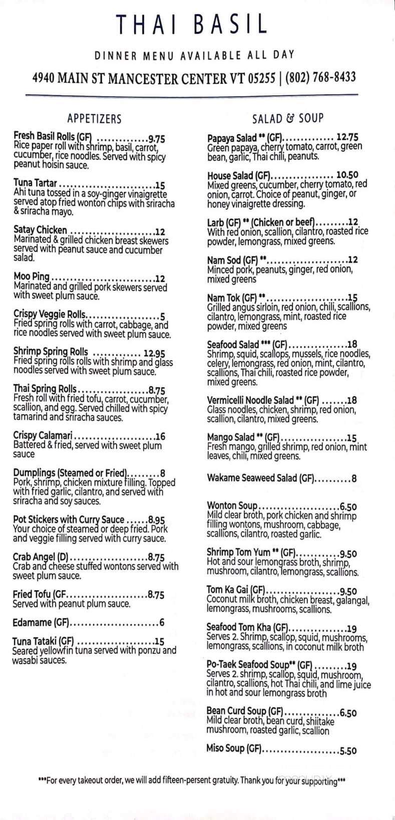 Thai Basil - Manchester, VT menu_pic