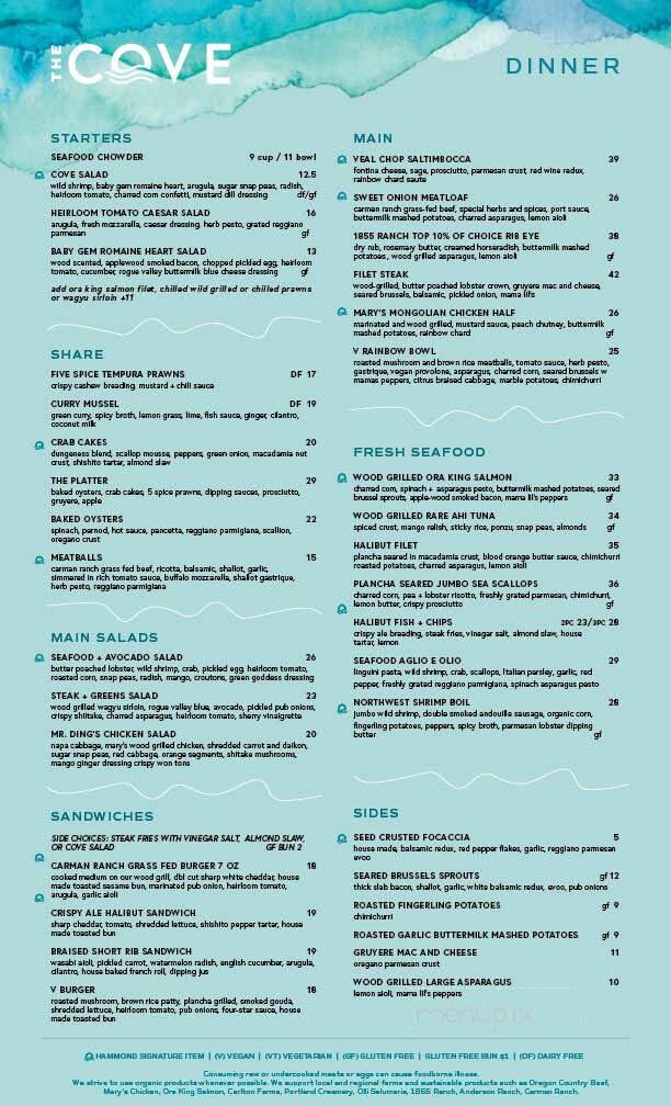 The Cove - Vancouver, WA menu_pic