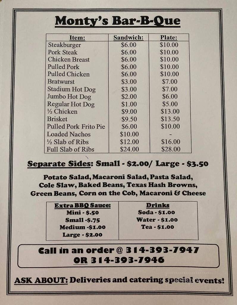 Monty's Catering - Troy, MO