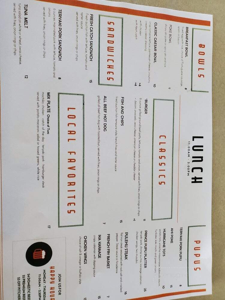 Bird Of Paradise - Ewa Beach, HI menu_pic