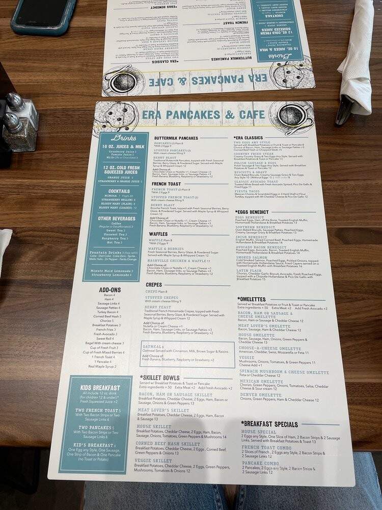 Era Pancakes & Cafe - Wausau, WI menu_pic