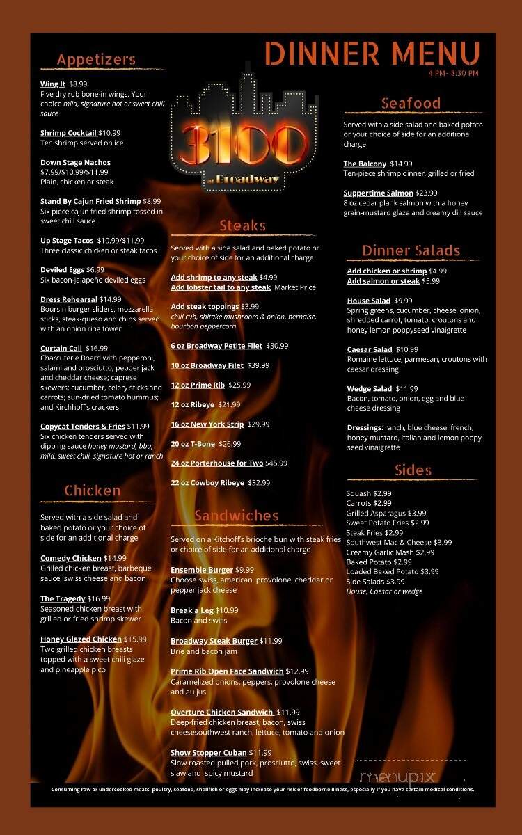 3100 at Broadway - Paducah, KY menu_pic