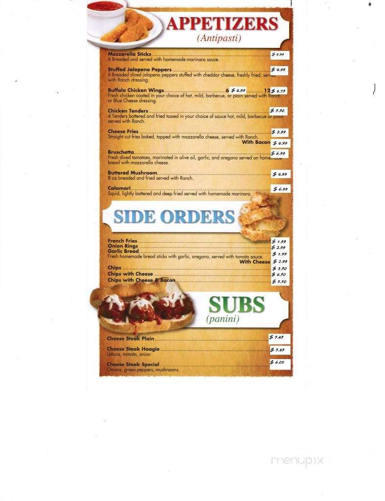 Elizabeth's Pizza - Reidsville, NC menu_pic