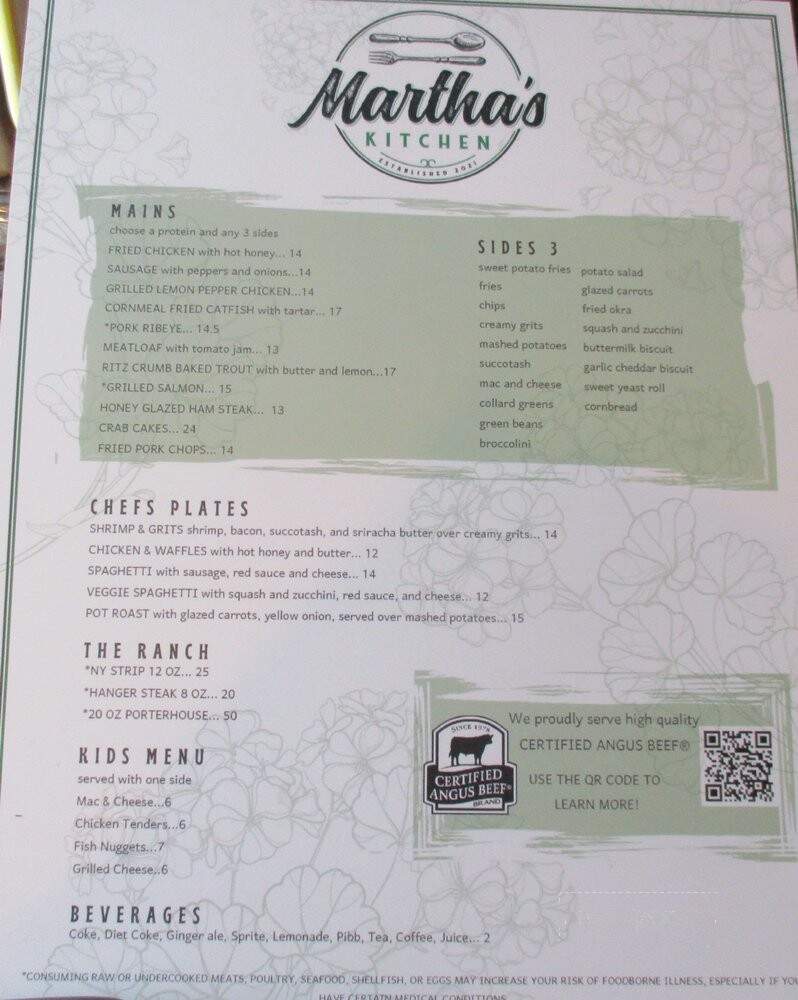 Martha's Kitchen - New Kent, VA menu_pic