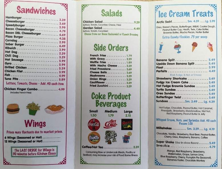 Speedy's Tasty Treats - Ford City, PA menu_pic
