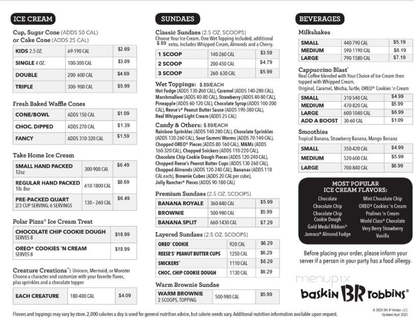 Baskin-Robbins - West Monroe, LA menu_pic