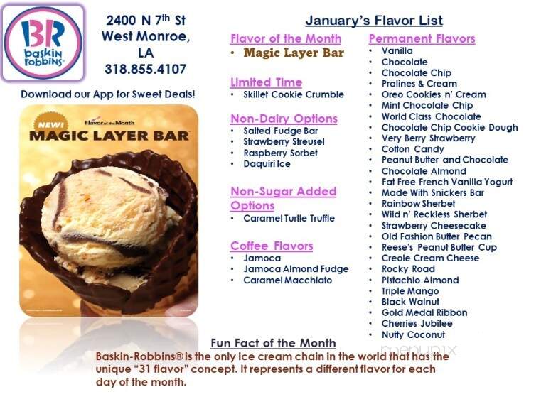 Baskin-Robbins - West Monroe, LA menu_pic