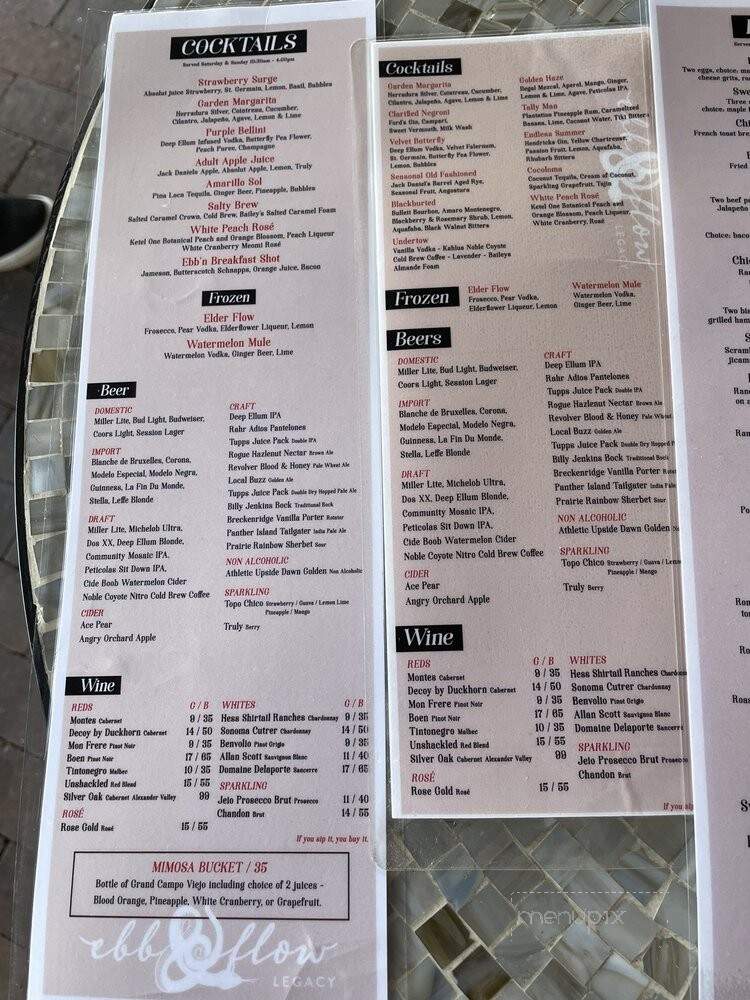 Ebb & Flow Legacy - Plano, TX menu_pic