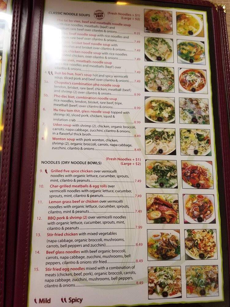 Chopstix - Carmel, CA menu_pic