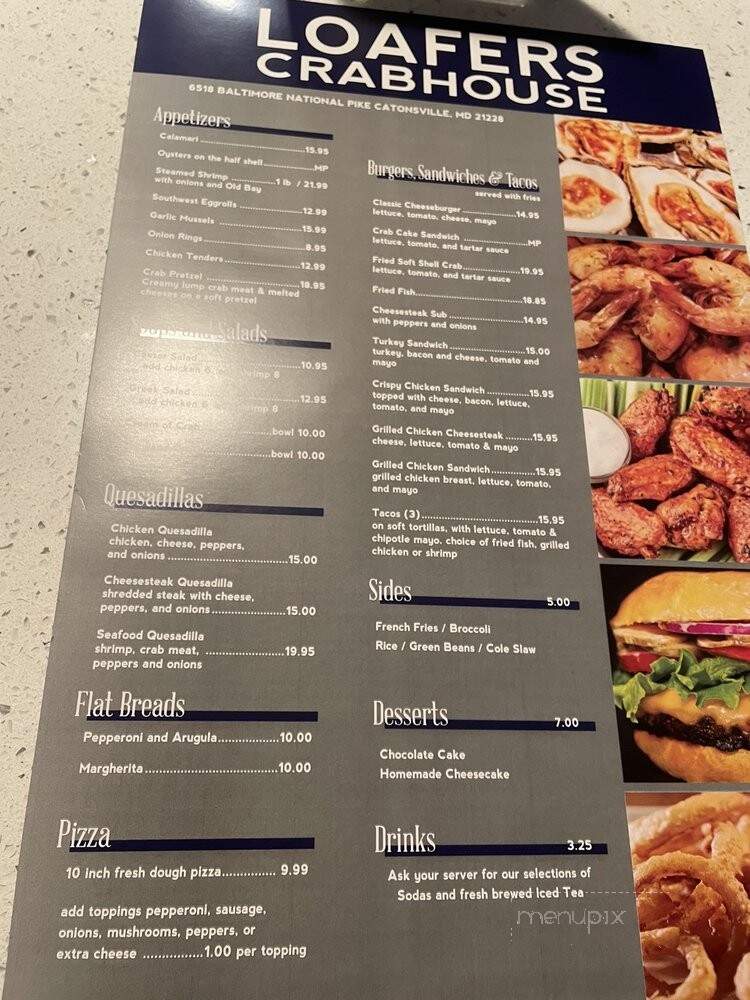 Loafers - Catonsville, MD menu_pic
