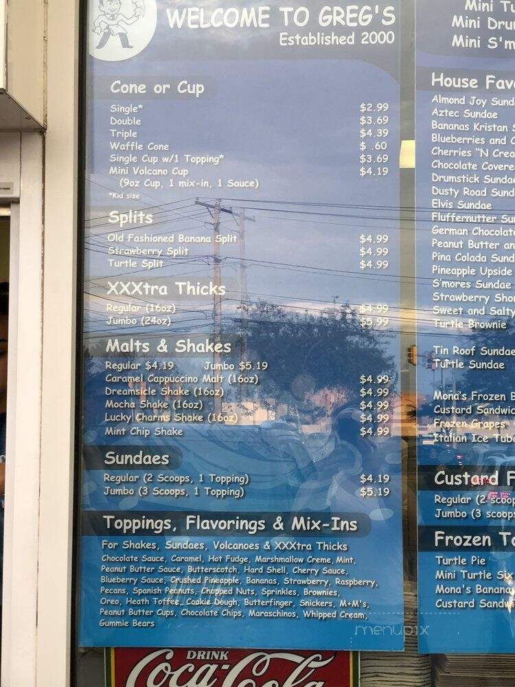 Greg's Frozen Custard - Mundelein, IL menu_pic