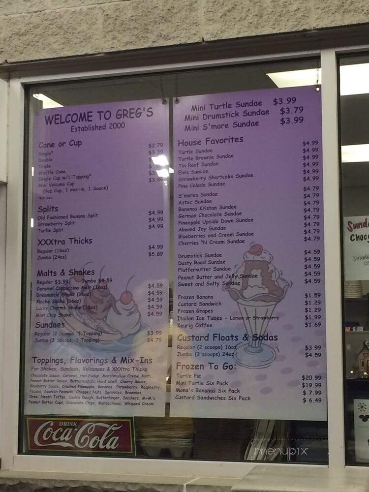 Greg's Frozen Custard - Mundelein, IL menu_pic
