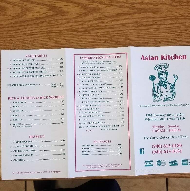 Asian Kitchen - Wichita Falls, TX menu_pic