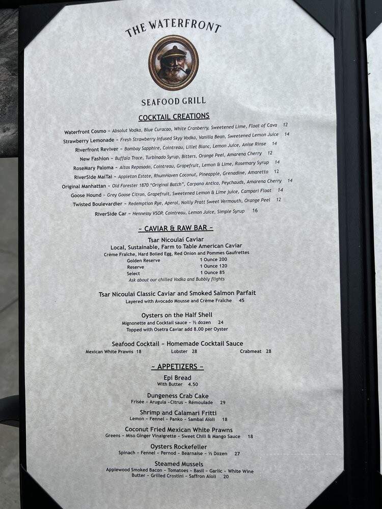 The Waterfront Seafood Grill - Napa, CA menu_pic