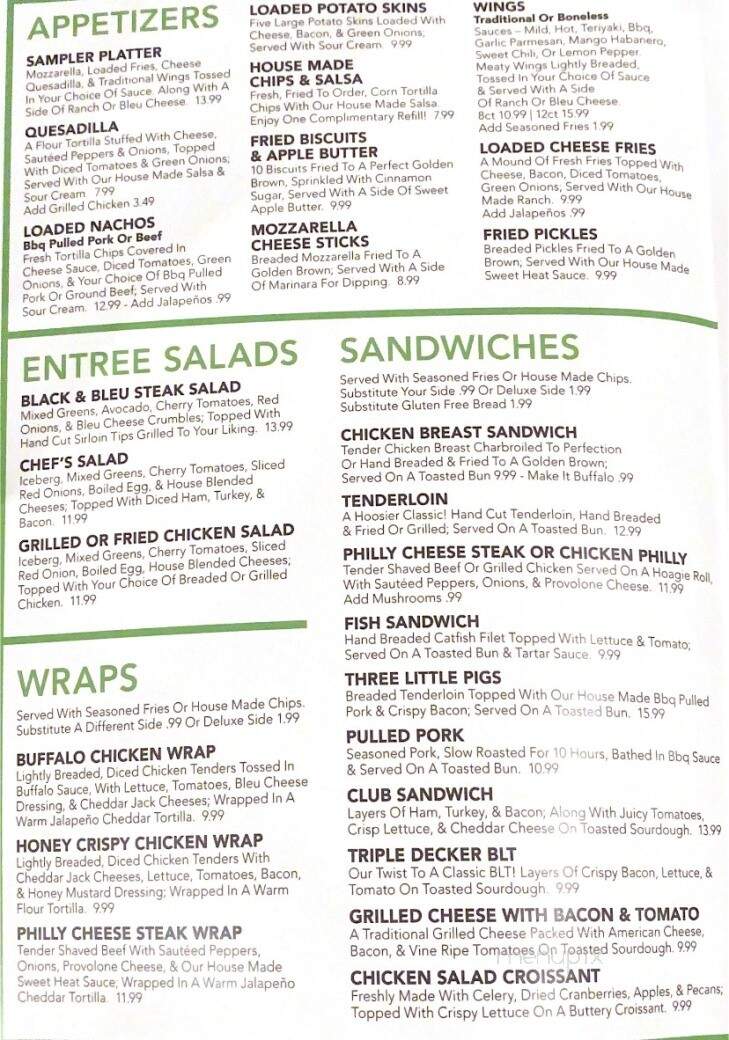 Dale's Family Restaurant 2 - Franklin, IN menu_pic