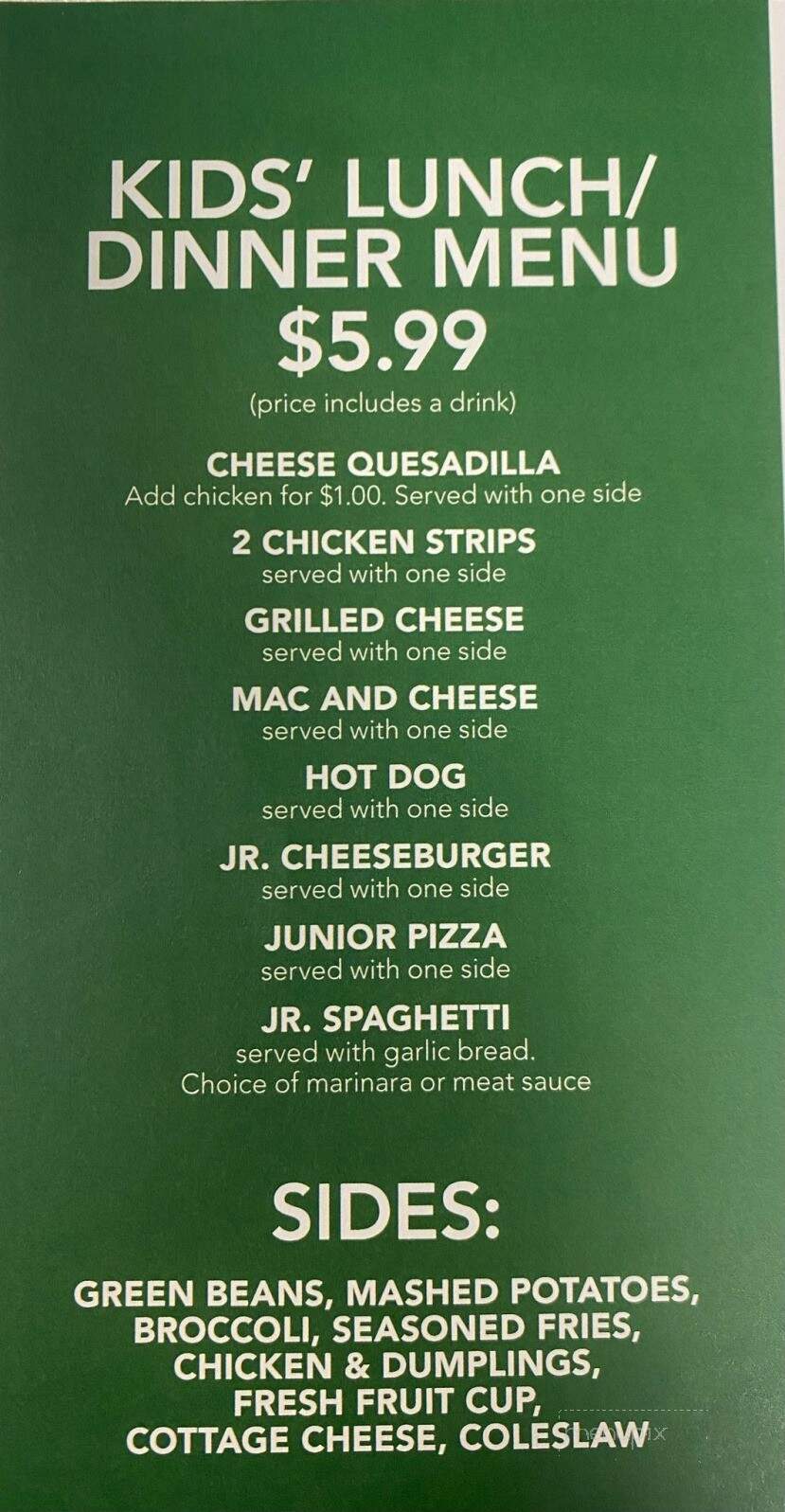 Dale's Family Restaurant 2 - Franklin, IN menu_pic