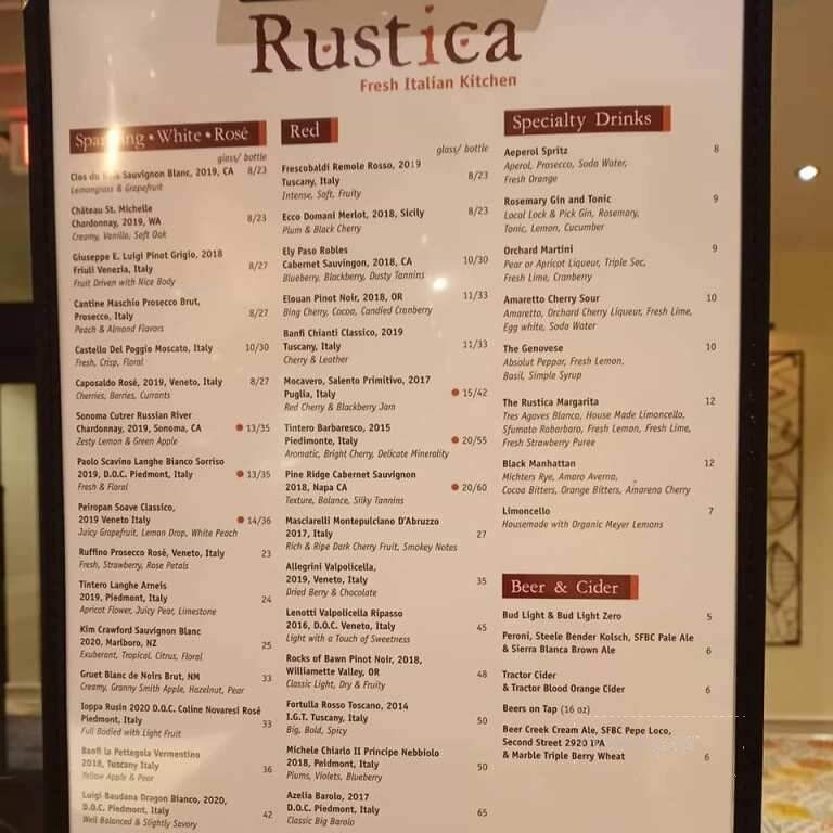Rustica - Santa Fe, NM menu_pic