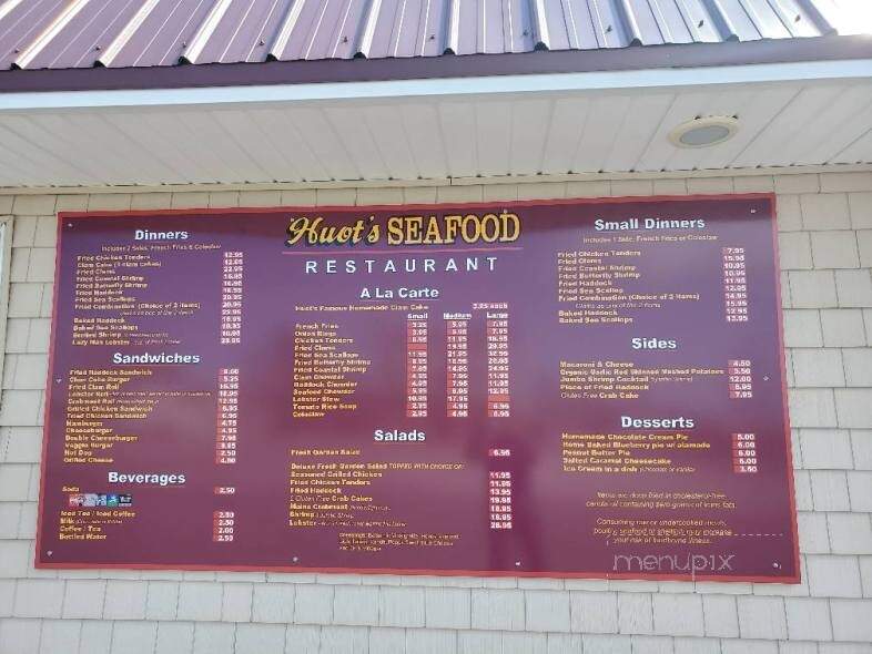 Huot's Seafood Restaurant INC - Saco, ME menu_pic