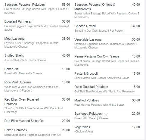 West Valley Inn - West Warwick, RI menu_pic
