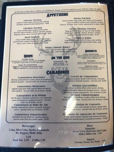 Cazadores Mexican Restaurant - Sallisaw, OK menu_pic