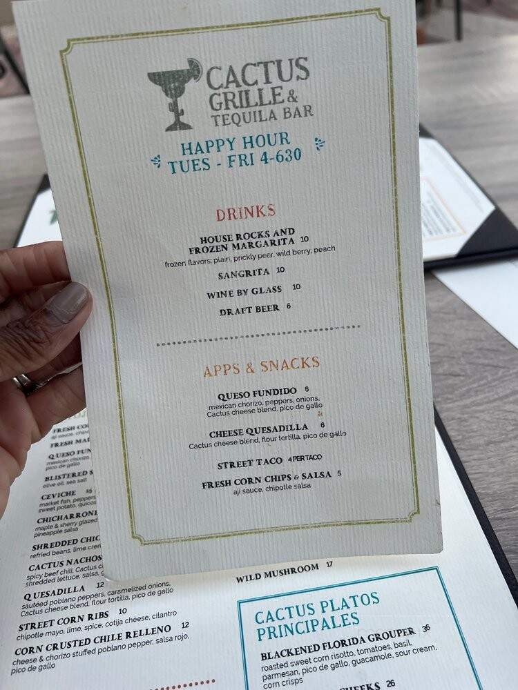 Cactus Grille & Tequila Bar - Palm Beach Gardens, FL menu_pic