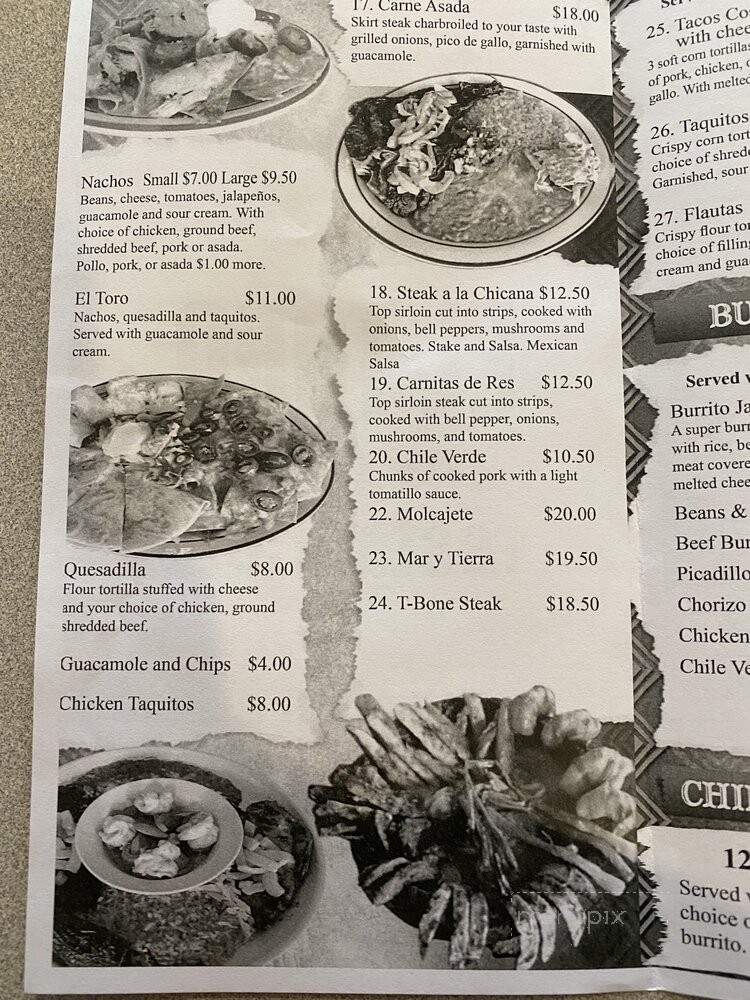 El Toro Mexican Restaurant - Gooding, ID menu_pic
