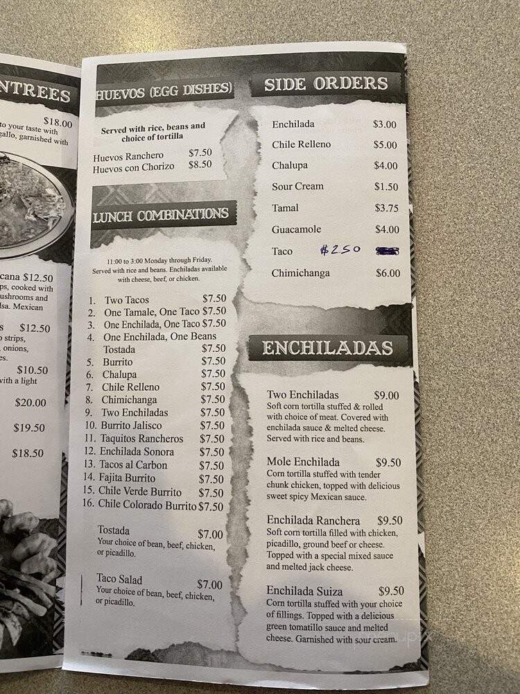 El Toro Mexican Restaurant - Gooding, ID menu_pic