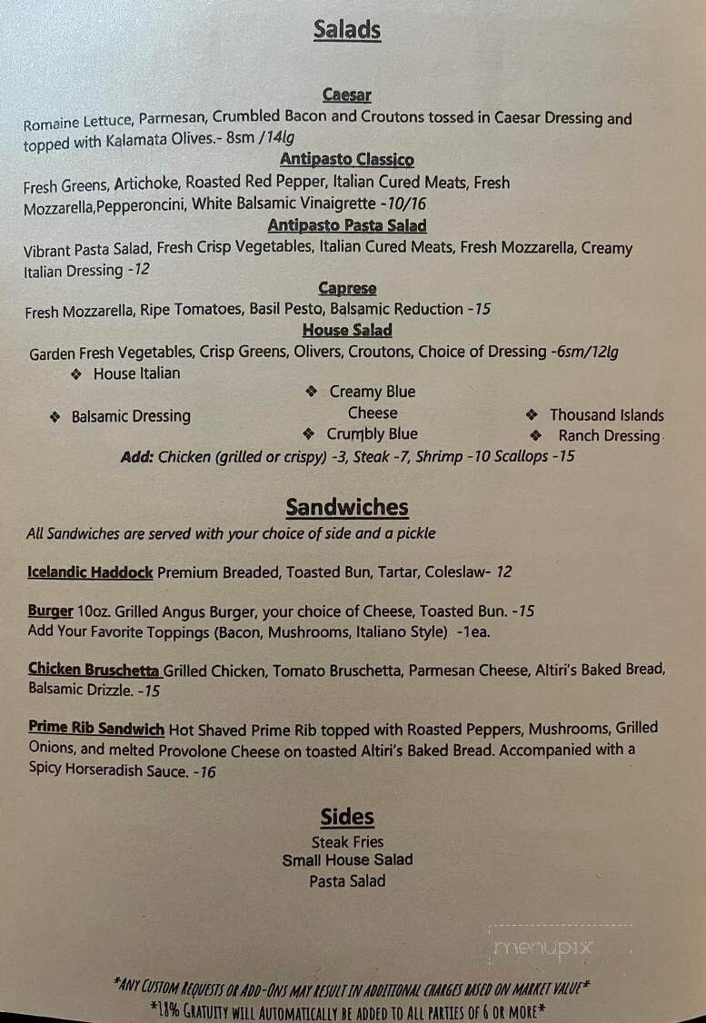 Telly's Inn Resturant - Cape Vincent, NY menu_pic