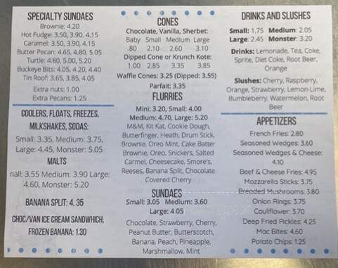 Drown's Dairy Plaza - Oak Harbor, OH menu_pic