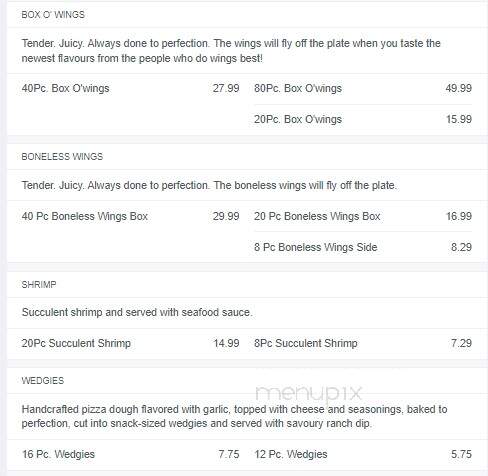 Pizza 73 - Prince Albert, SK menu_pic