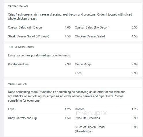 Pizza 73 - Prince Albert, SK menu_pic