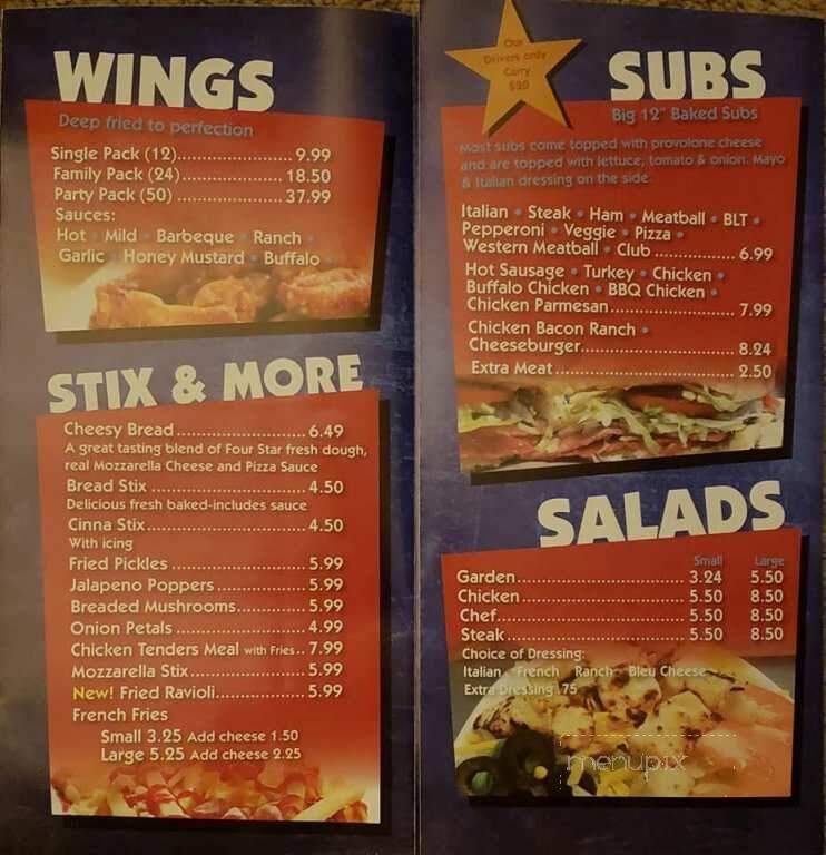 Four Star Pizza - Hermitage, PA menu_pic