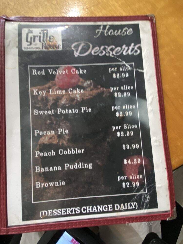 The Grille House - Albany, GA menu_pic