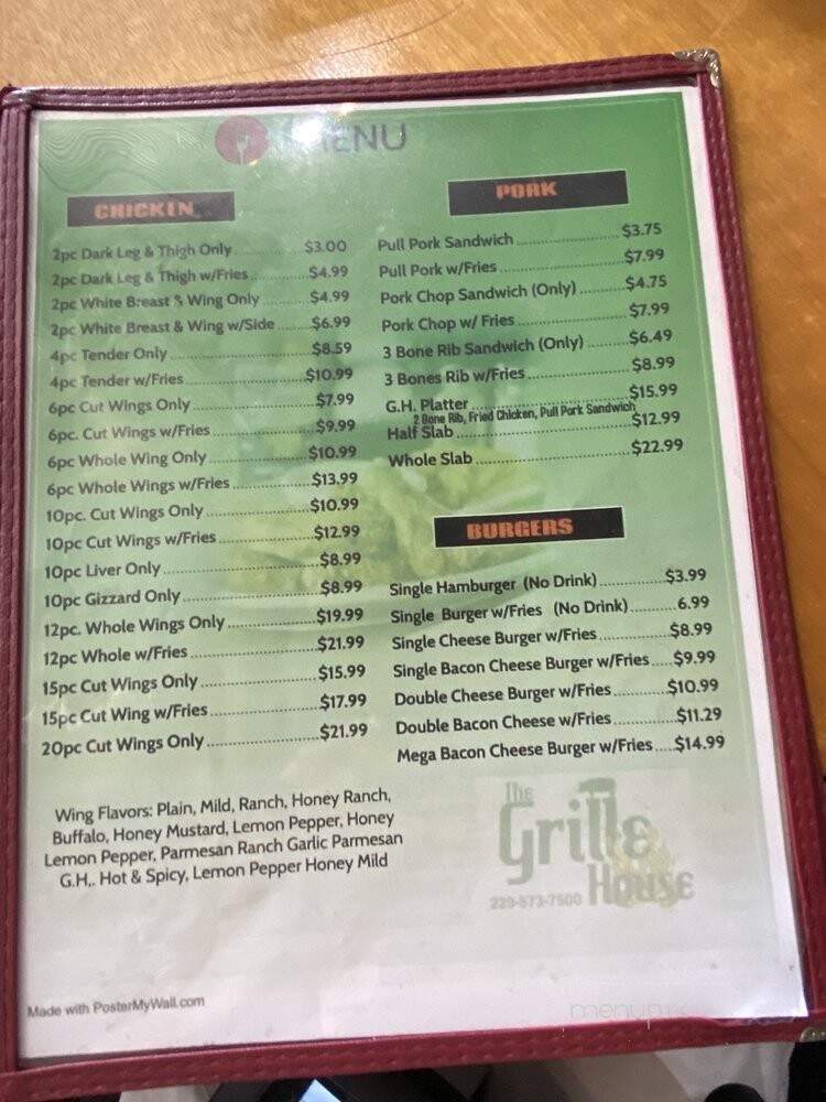 The Grille House - Albany, GA menu_pic