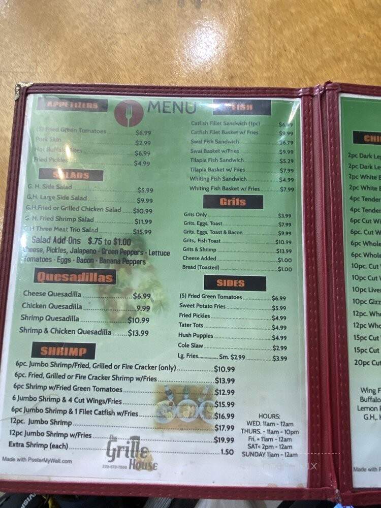 The Grille House - Albany, GA menu_pic