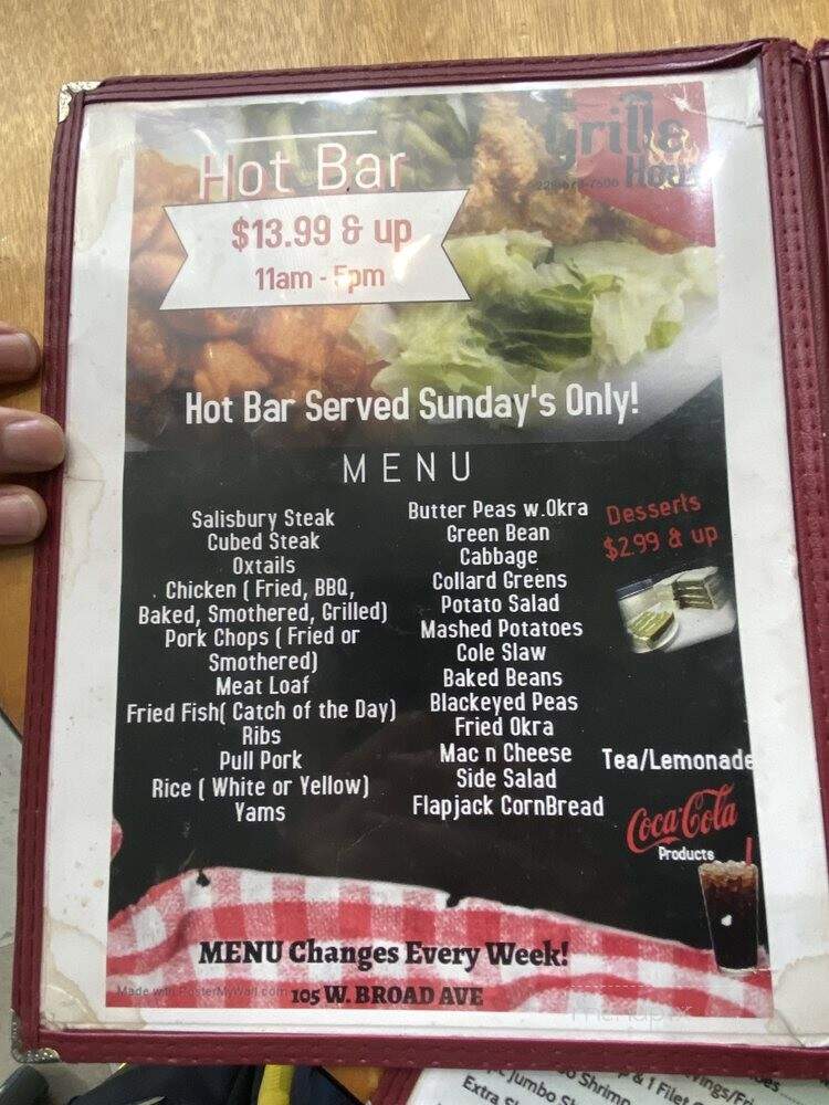 The Grille House - Albany, GA menu_pic