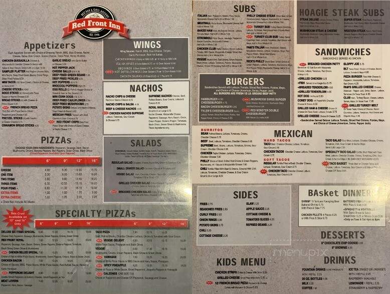 Red Front Inn Tavern Grill & Drive-Thru - New Paris, OH menu_pic